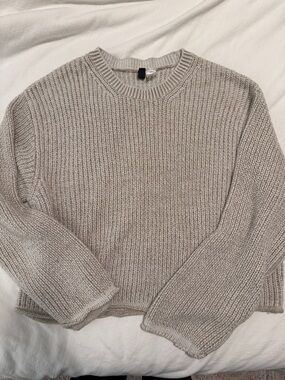 H&M two tone tan ribbed sweater